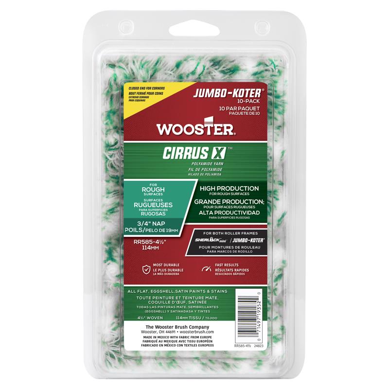 酷牌库|商品详情-WOOSTER进口代理批发 Wooster Cirrus X 4-1/2 英寸 WX 3/4 英寸巨型油漆滚筒盖 10 个/包