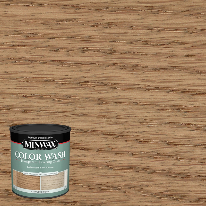 MINWAX进口代理批发 Minwax Color Wash 透明 Barnwood 棕色水性木材着色剂 1 夸脱