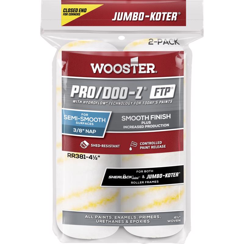 WOOSTER进口代理批发 Wooster Pro/Doo-Z 织物 4.5 英寸 WX 3/8 英寸巨型油漆滚筒盖 2 个装