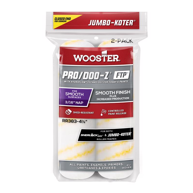 WOOSTER进口代理批发 Wooster Jumbo-Koter 织物 4-1/2 英寸 WX 3/16 英寸巨型油漆滚筒盖 2 个装