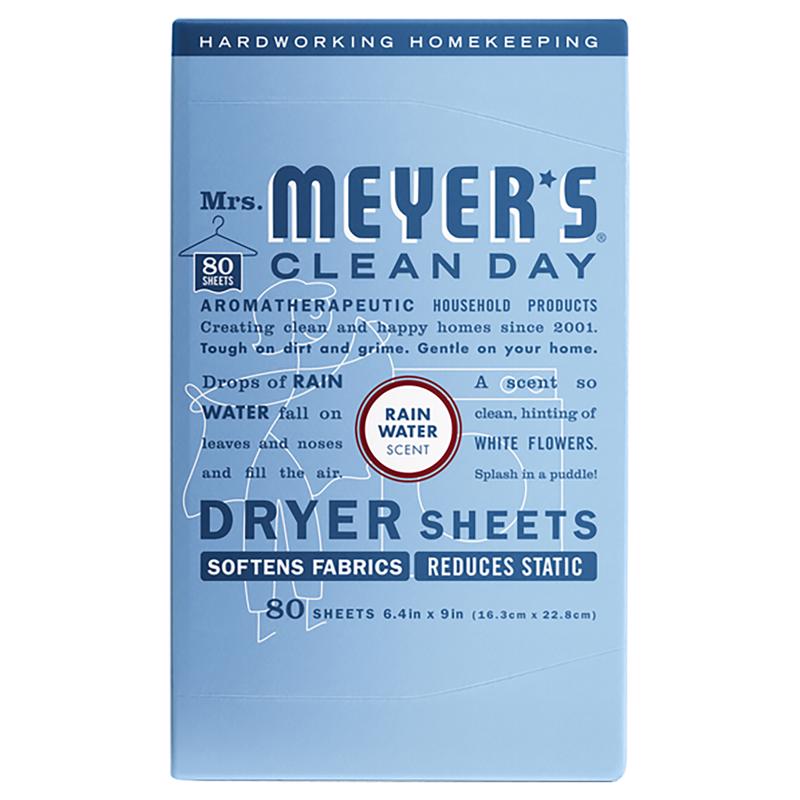 MRS. MEYER'S进口代理批发 Mrs. Meyer's Clean Day 雨水香味干燥床单 80 张/包