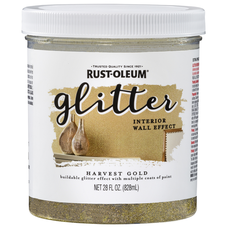 RUST-OLEUM进口代理批发 Rust-Oleum Glitter Harvest 金色水性闪光涂料室内 28 盎司