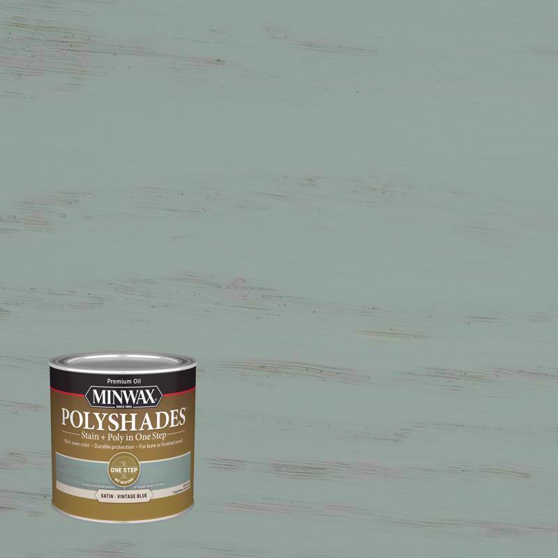 MINWAX进口代理批发 Minwax Polyshades 半透明缎面复古蓝色油基着色剂/聚氨酯饰面 1/2 pt