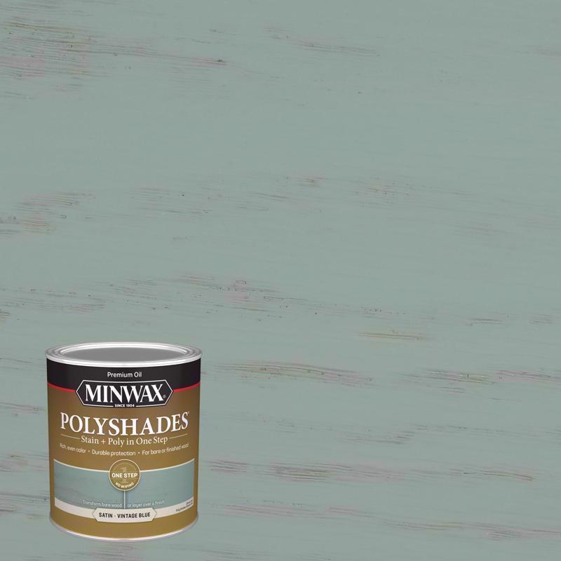 MINWAX进口代理批发 Minwax Polyshades 半透明缎面复古蓝色染色/聚氨酯饰面 1 夸脱