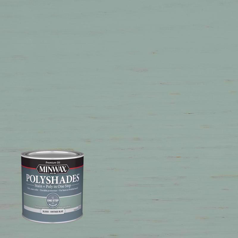 MINWAX进口代理批发 Minwax PolyShades 半透明光泽复古蓝色染色/聚氨酯饰面 1/2 pt