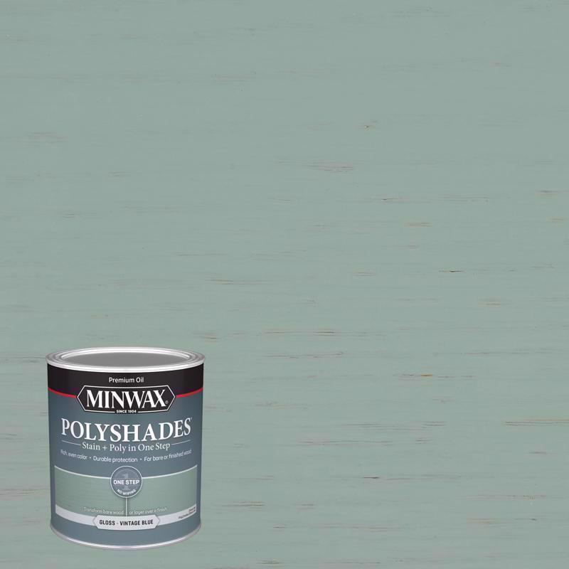 MINWAX进口代理批发 Minwax Polyshades 半透明光泽复古蓝色染色/聚氨酯饰面 1 夸脱