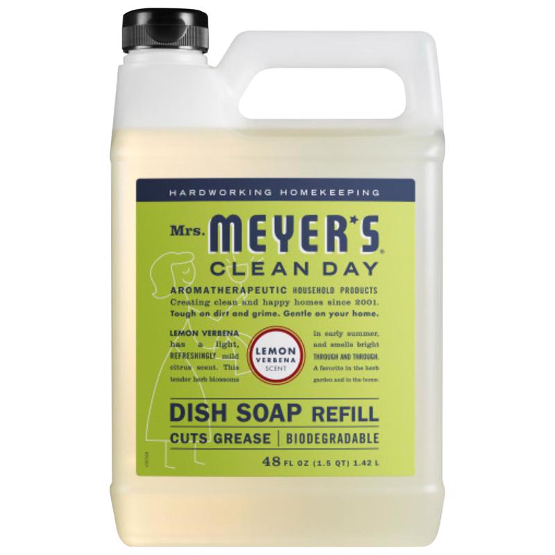 MRS. MEYER'S进口代理批发 Mrs. Meyer's Clean Day 柠檬马鞭草香味液体洗碗皂补充装 48 盎司 1 包