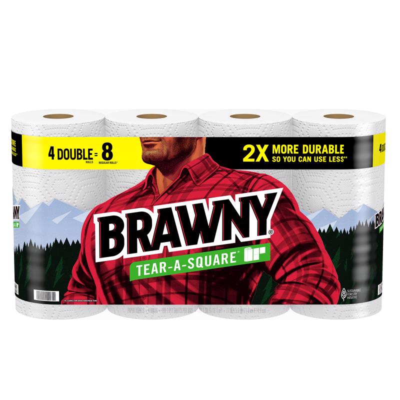 BRAWNY进口代理批发 Brawny 撕纸巾 100 张 2 层 4 包