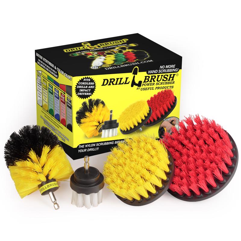 DRILLBRUSH进口代理批发 Drillbrush 5 英寸宽软/中毛金属柄钻刷套装