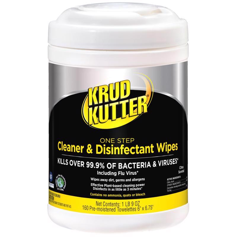 KRUD KUTTER进口代理批发 Krud Kutter Pro 柑橘香味消毒湿巾 160 克拉 1 包