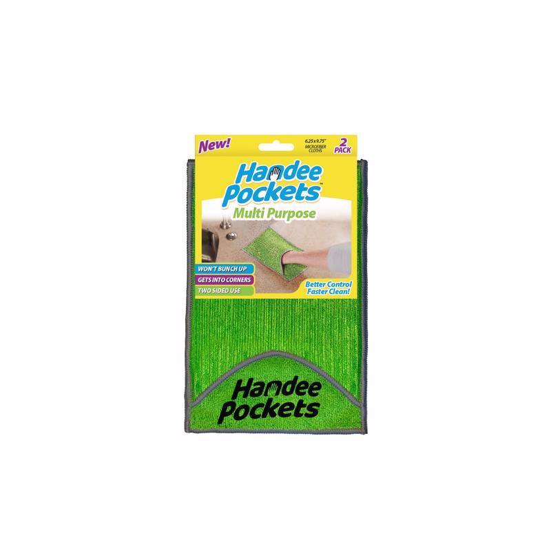 HANDEE POCKETS进口代理批发 Handee Pockets 超细纤维清洁布 6.25 英寸宽X 9.75 英寸长 2 包