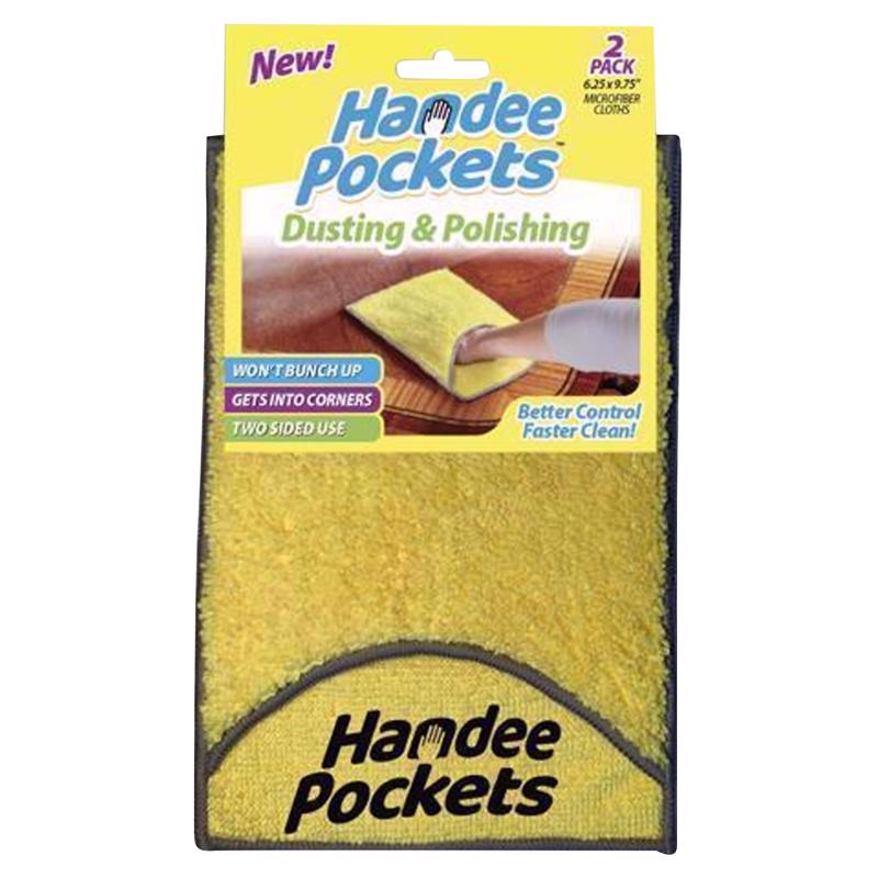 HANDEE POCKETS进口代理批发 Handee Pockets 超细纤维清洁布 6.25 英寸宽X 9.75 英寸长 2 包