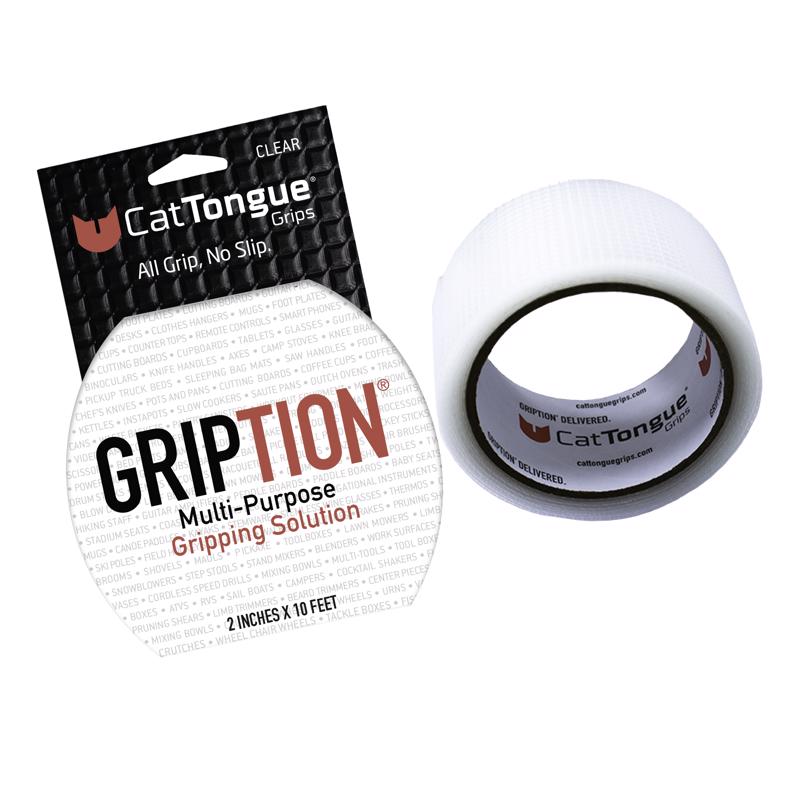 CATTONGUE GRIPS进口代理批发 CatTongue Grips Gription 透明防滑胶带 2 英寸宽 X 10 英尺长 1 包