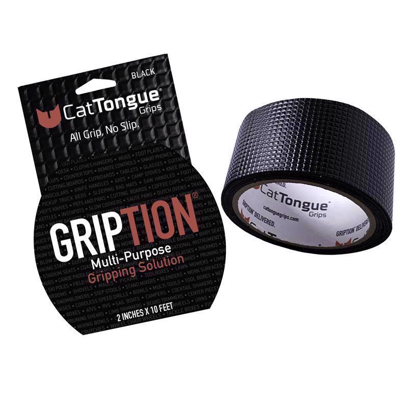 CATTONGUE GRIPS进口代理批发 CatTongue Grips Gription 黑色防滑胶带 2 英寸宽 X 10 英尺长 1 包