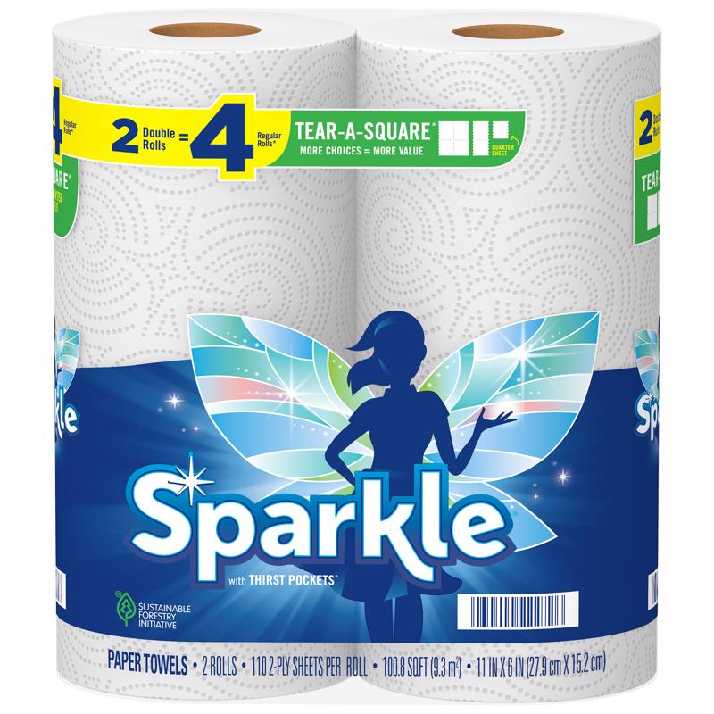 SPARKLE进口代理批发 Sparkle 撕纸方巾 110 张 2 层 2 包