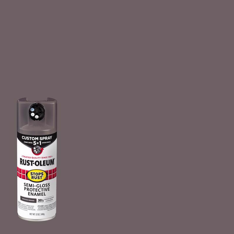 RUST-OLEUM进口代理批发 Rust-Oleum Stops Rust 定制喷雾 5 合 1 半光阳极氧化青铜喷漆 12 盎司