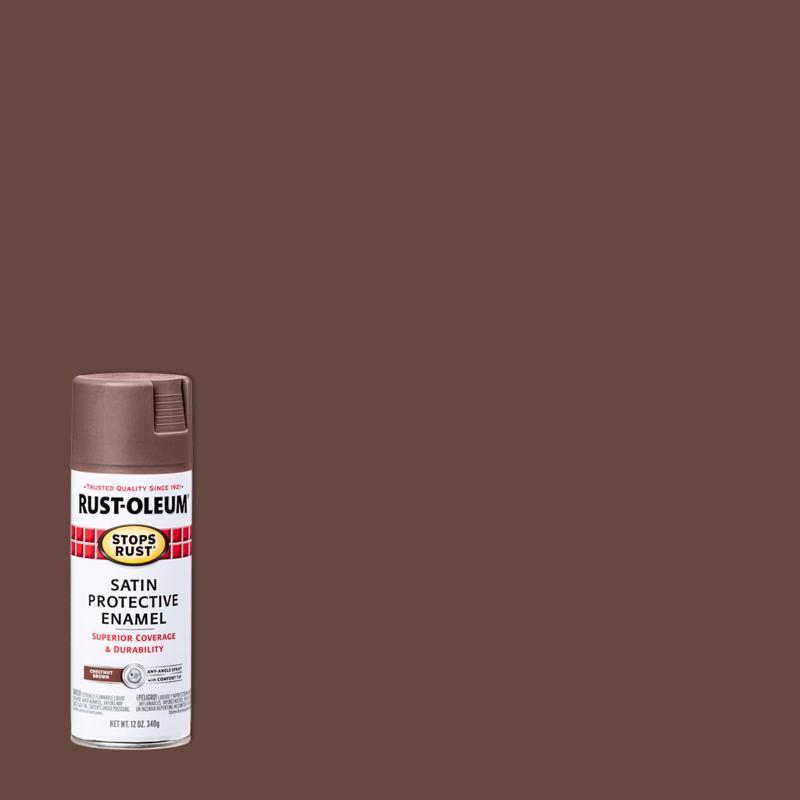 RUST-OLEUM进口代理批发 Rust-Oleum Stops Rust Satin Chestnut Brown 喷漆 12 盎司