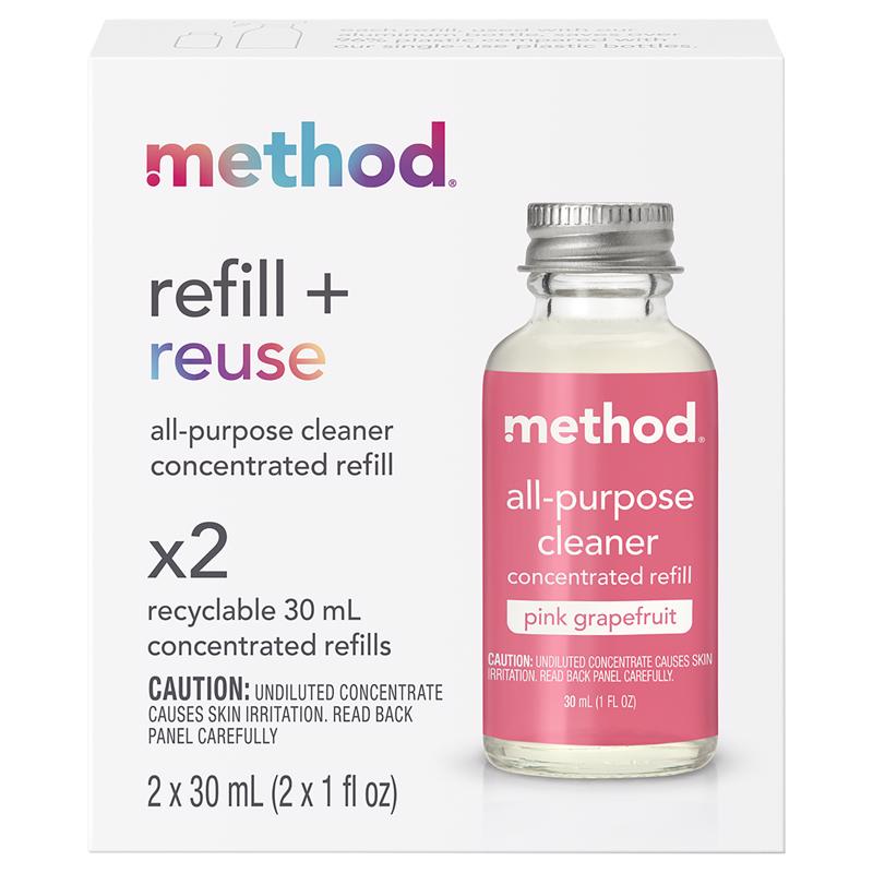 METHOD进口代理批发 Method 粉红葡萄柚香味浓缩多用途清洁剂补充液 1 盎司