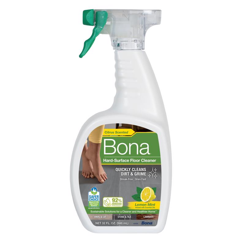 BONA进口代理批发 Bona 柠檬薄荷香味硬表面地板清洁液 32 盎司