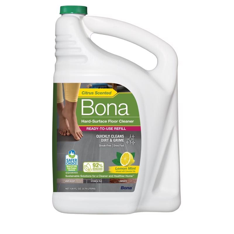 BONA进口代理批发 Bona 柠檬薄荷香味硬表面地板清洁液 128 盎司