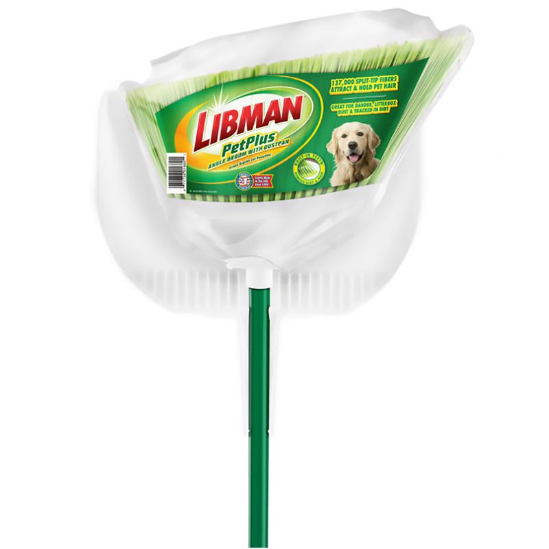 LIBMAN进口代理批发 Libman Petplus 8.5 英寸宽再生 PET 扫帚，带簸箕