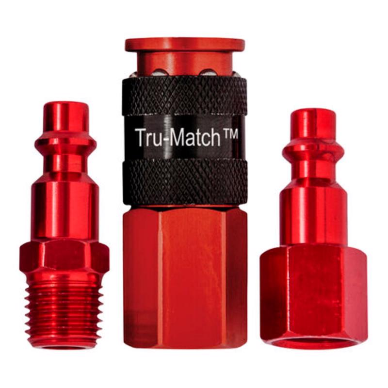 TRUFLATE进口代理批发 Tru-Flate Tru-Match 1/4 英寸耦合器和插头套件 梳理 3 件