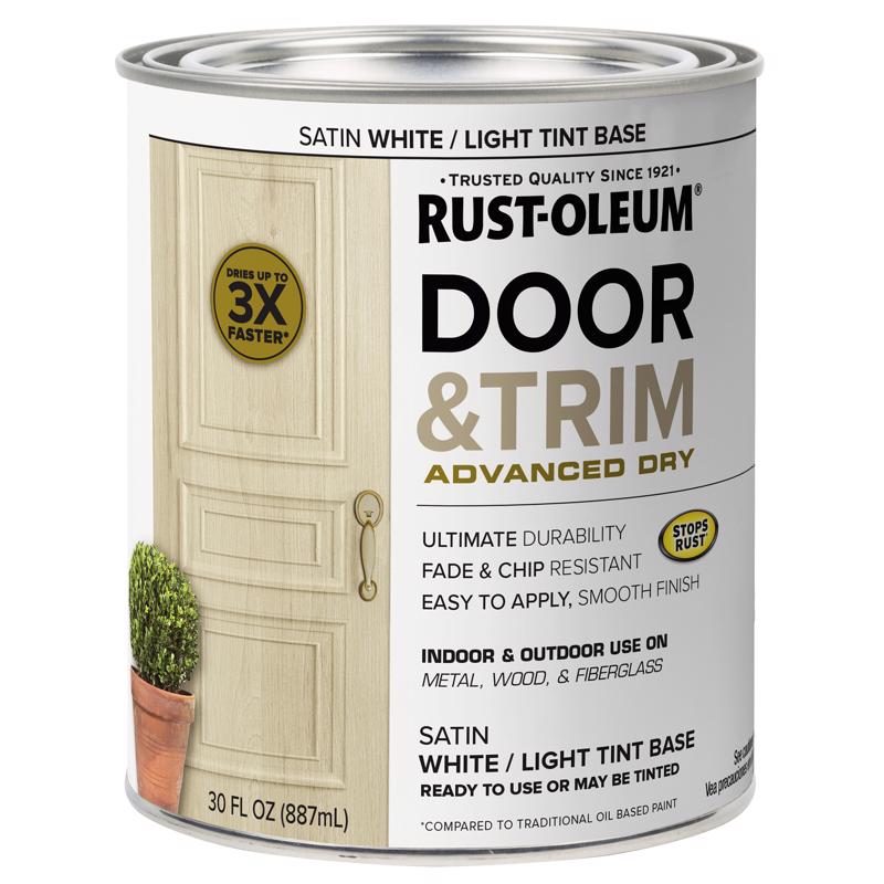 酷牌库|商品详情-RUST-OLEUM进口代理批发 Rust-Oleum Stop Rust Satin White Tint Base Door Paint 外部和内部 1 夸脱