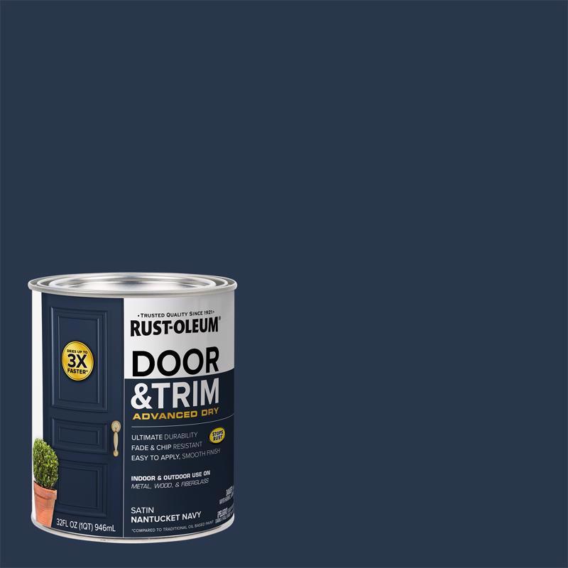 RUST-OLEUM进口代理批发 Rust-Oleum Stop Rust Satin Nantucket 水基门漆外部和内部 1 夸脱