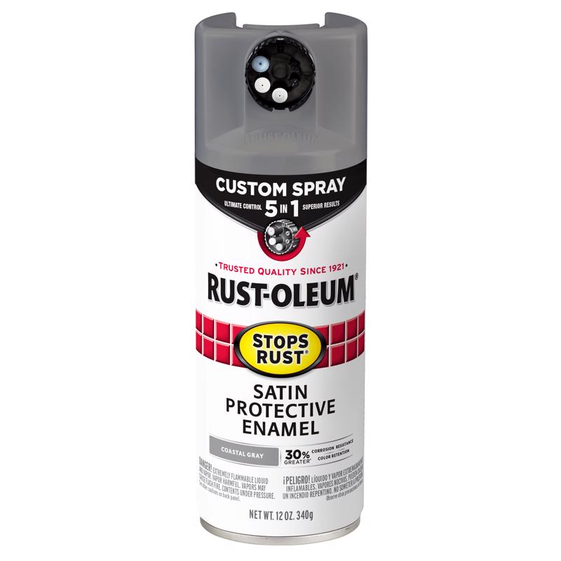 酷牌库|商品详情-RUST-OLEUM进口代理批发 Rust-Oleum 防锈 5 合 1 室内/室外缎灰色油基油改性醇酸树脂防护漆