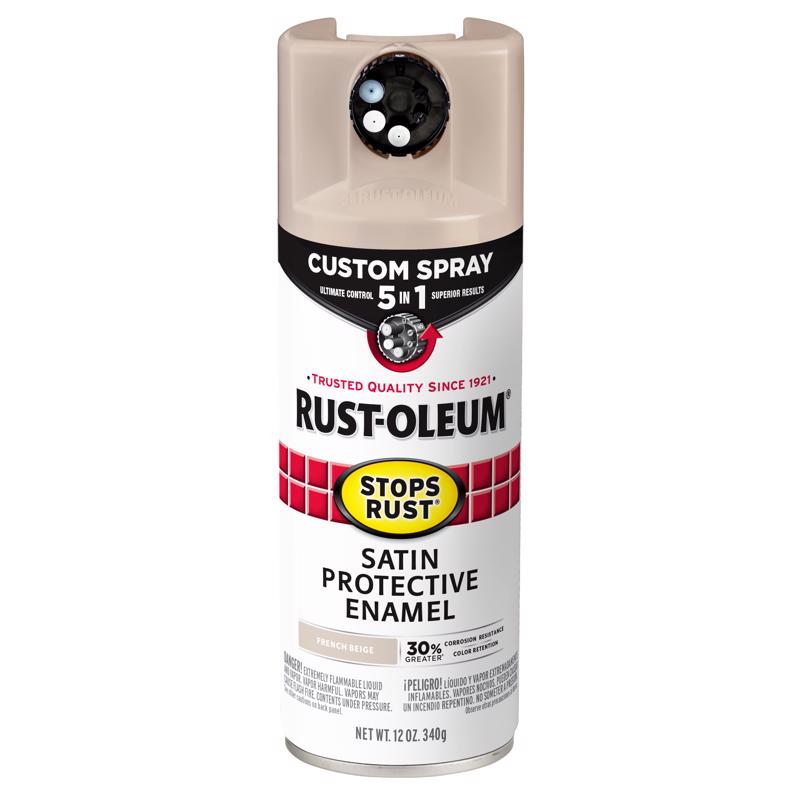 RUST-OLEUM进口代理批发 Rust-Oleum 防锈 5 合 1 室内/室外缎面米色油基油改性醇酸树脂防护漆