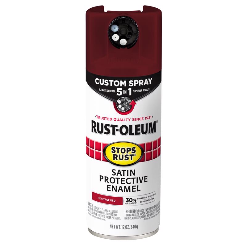 RUST-OLEUM进口代理批发 Rust-Oleum 防锈室内外缎红油改性醇酸喷漆 12 盎司