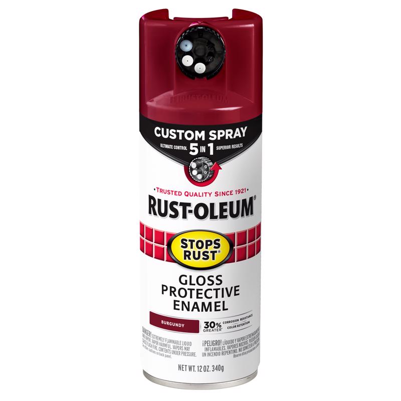 RUST-OLEUM进口代理批发 Rust-Oleum 防锈室内外光泽勃艮第油改性醇酸喷漆 12 盎司