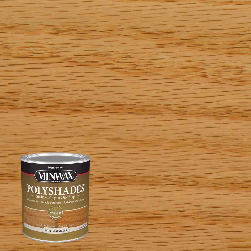 酷牌库|商品详情-MINWAX进口代理批发 Minwax PolyShades 半透明缎面经典橡木油基着色剂/聚氨酯饰面 1 夸脱