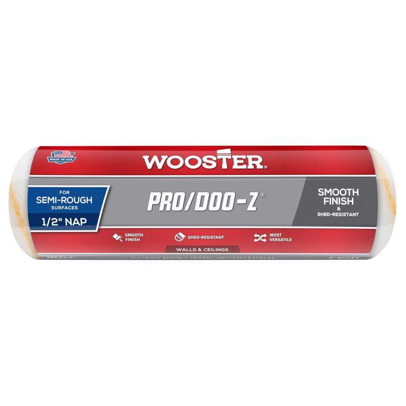 WOOSTER进口代理批发 Wooster Pro/Doo-Z 编织织物 9 英寸宽X 1/2 英寸油漆滚筒盖 1 个装