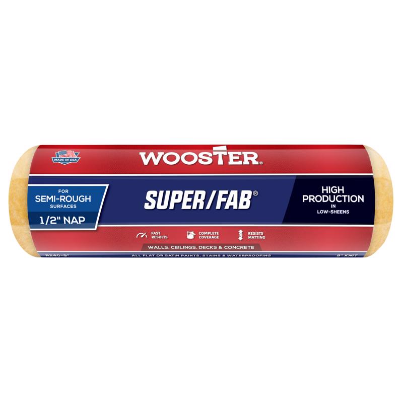 WOOSTER进口代理批发 Wooster Super/Fab Knit 9 英寸 WX 1/2 英寸常规油漆滚筒盖 1 个装