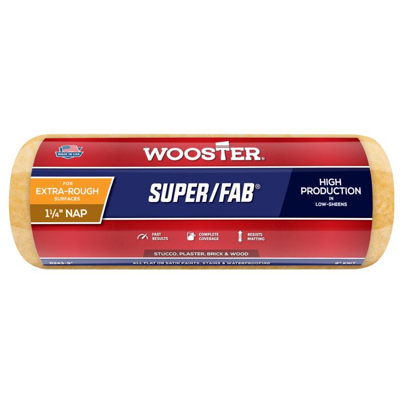 酷牌库|商品详情-WOOSTER进口代理批发 Wooster Super/Fab Knit 9 英寸 WX 1-1/4 英寸常规油漆滚筒盖 1 包