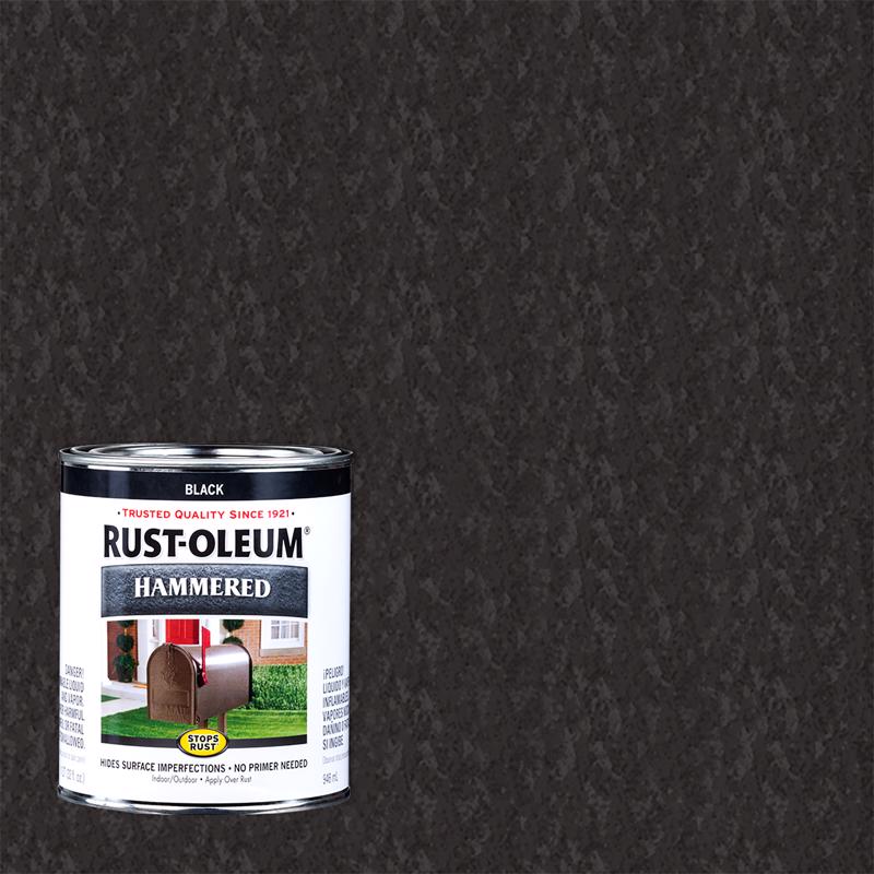 RUST-OLEUM进口代理批发 Rust-Oleum 防锈室内外锤击黑色油基防护漆 1 夸脱