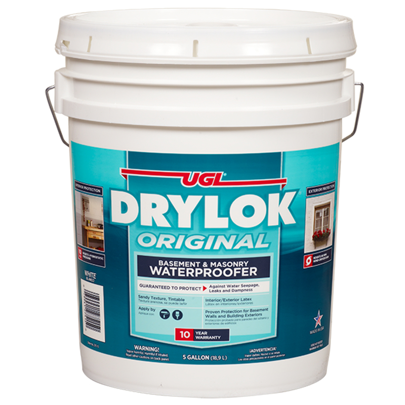 DRYLOK进口代理批发 Drylok 低光泽白色乳胶防水密封剂 5 加仑