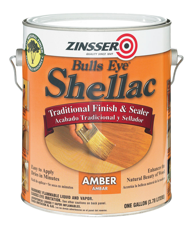 ZINSSER进口代理批发 Zinsser Bulls Eye 光泽琥珀色水性紫胶饰面和密封剂 1 加仑