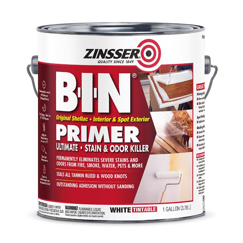 酷牌库|商品详情-ZINSSER进口代理批发 Zinsser BIN 白色虫胶底漆和密封剂 1 加仑