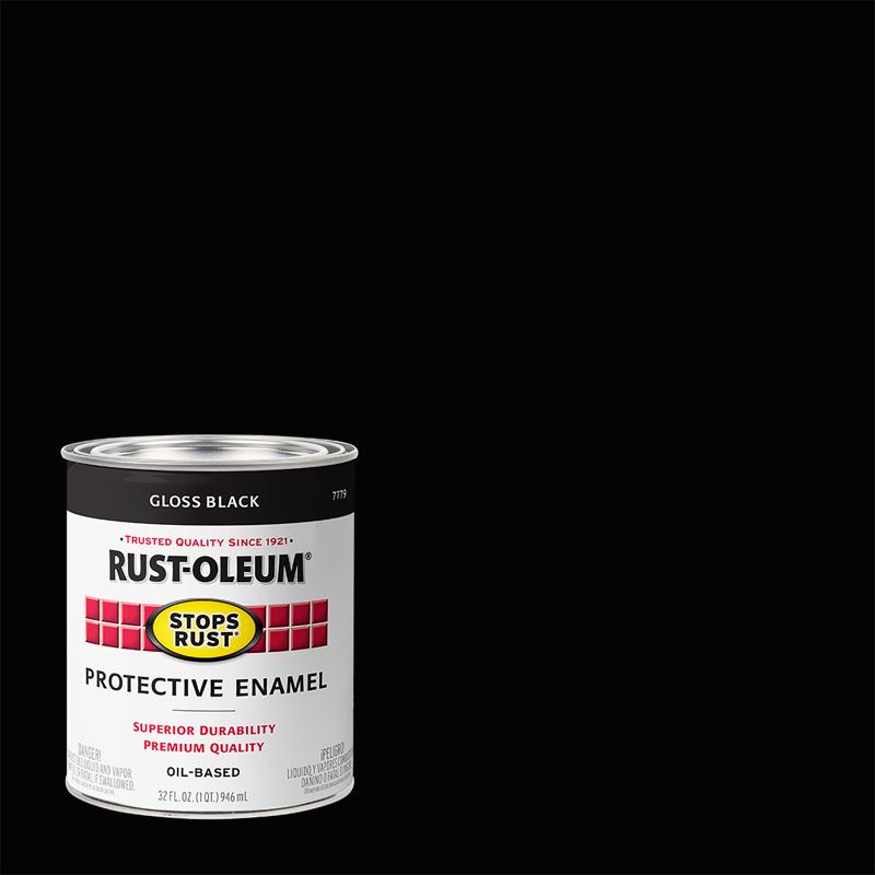 RUST-OLEUM进口代理批发 Rust-Oleum 防锈室内外光泽黑色油基搪瓷防护漆 1 夸脱