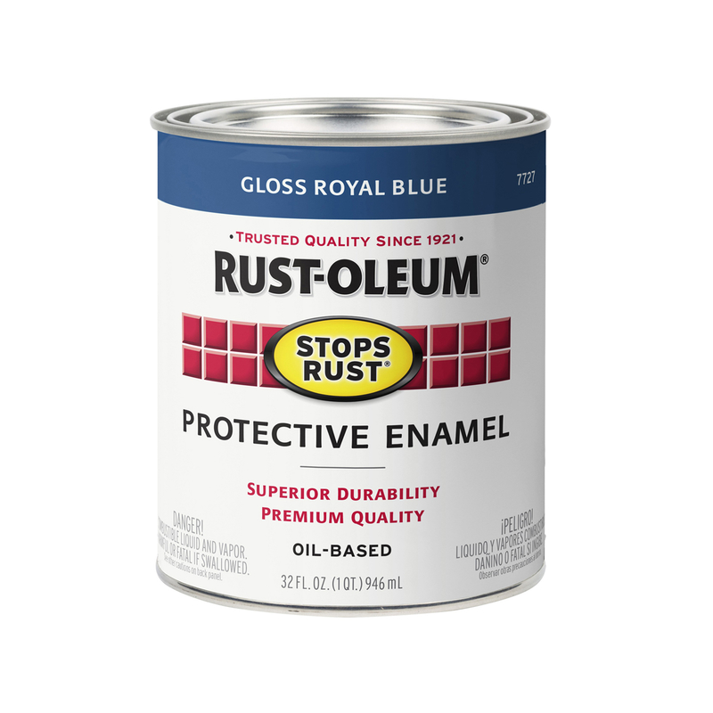 RUST-OLEUM进口代理批发 Rust-Oleum 防锈室内外光泽品蓝色油基防护漆 1 夸脱