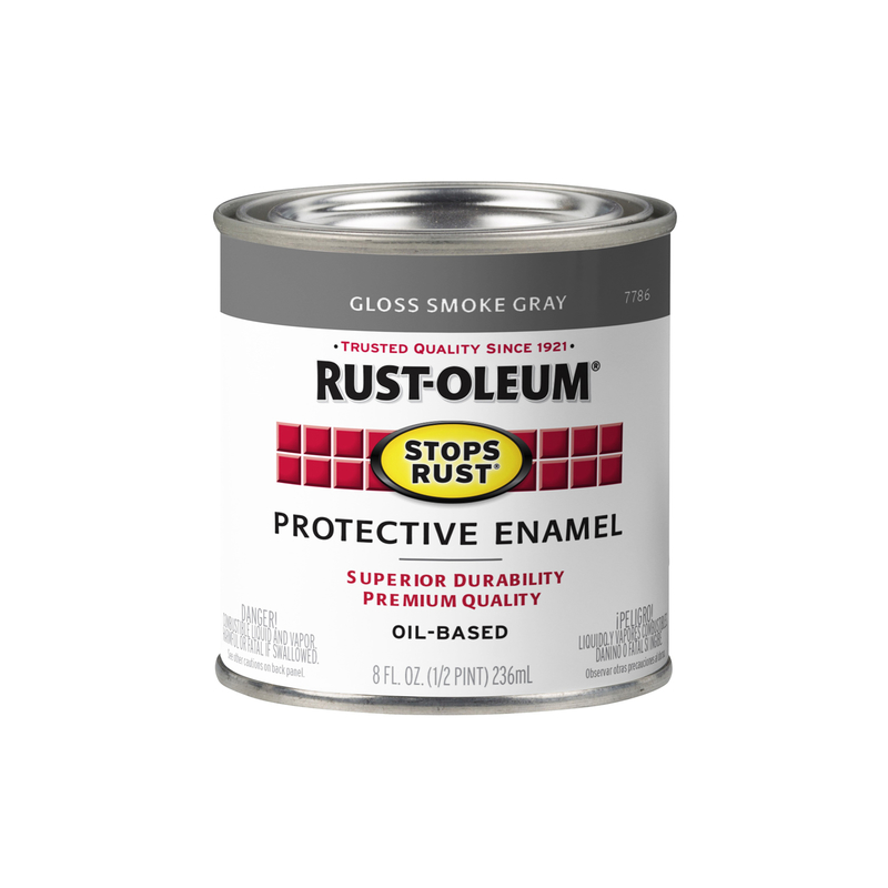 RUST-OLEUM进口代理批发 Rust-Oleum 防锈室内外光泽烟灰色油基防护漆 0.5 磅