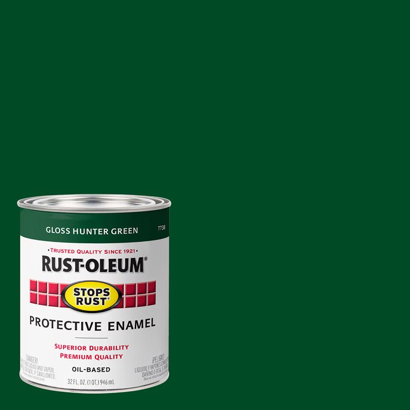 RUST-OLEUM进口代理批发 Rust-Oleum 防锈室内外光泽猎人绿色油基防护漆 1 夸脱