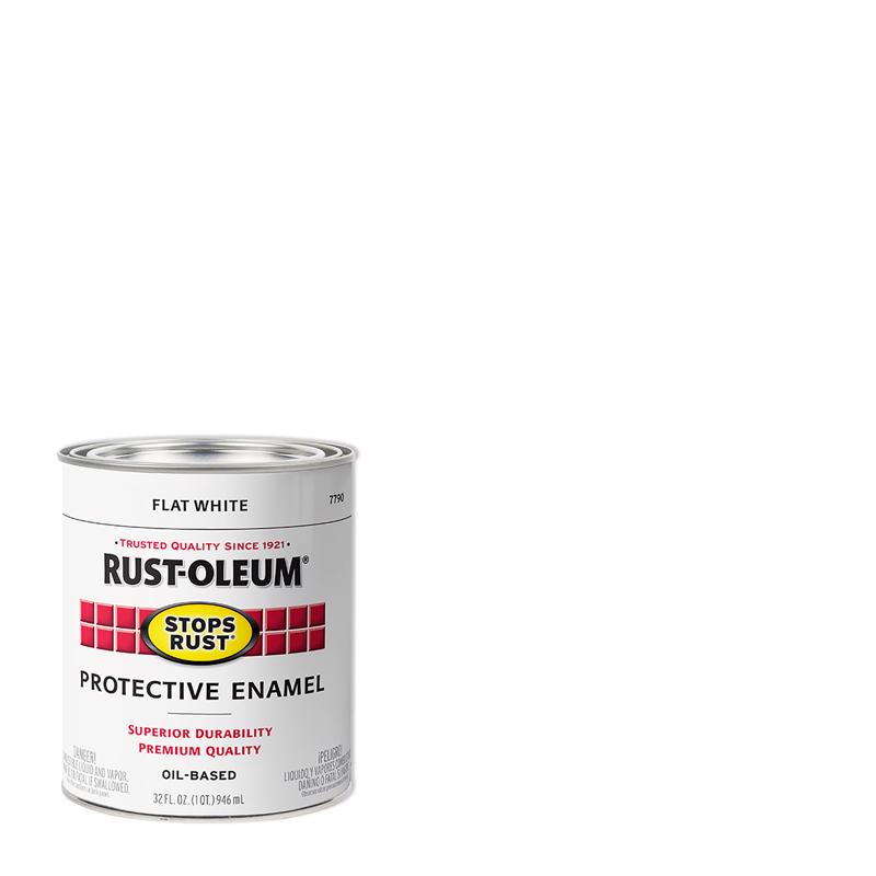 RUST-OLEUM进口代理批发 Rust-Oleum 防锈室内外平白色油基防护漆 1 夸脱