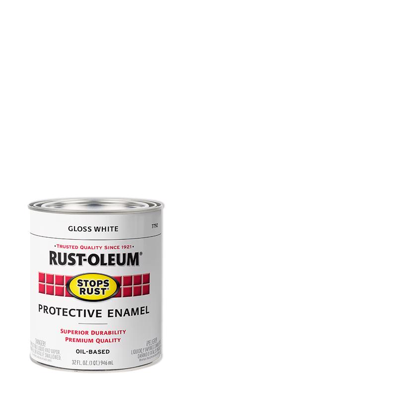 RUST-OLEUM进口代理批发 Rust-Oleum 防锈室内和室外光泽白色油基防护漆 1 夸脱