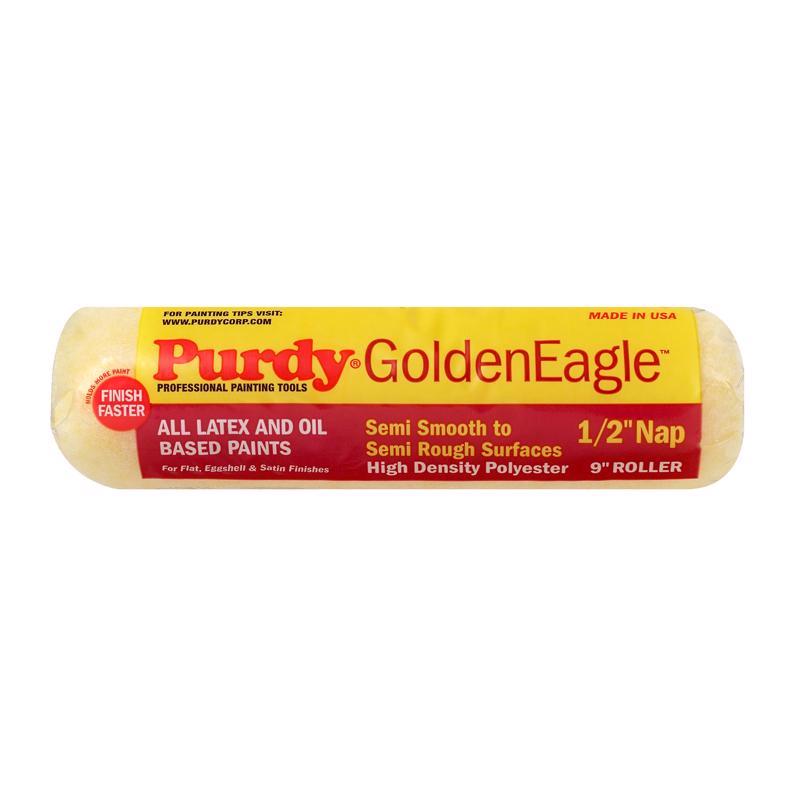 PURDY进口代理批发 Purdy GoldenEagle 聚酯纤维 9 英寸宽X 1/2 英寸常规油漆滚筒盖 1 包