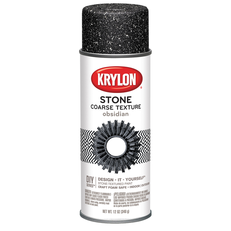 KRYLON进口代理批发 Krylon Stone 粗黑曜石纹理喷雾 12 盎司