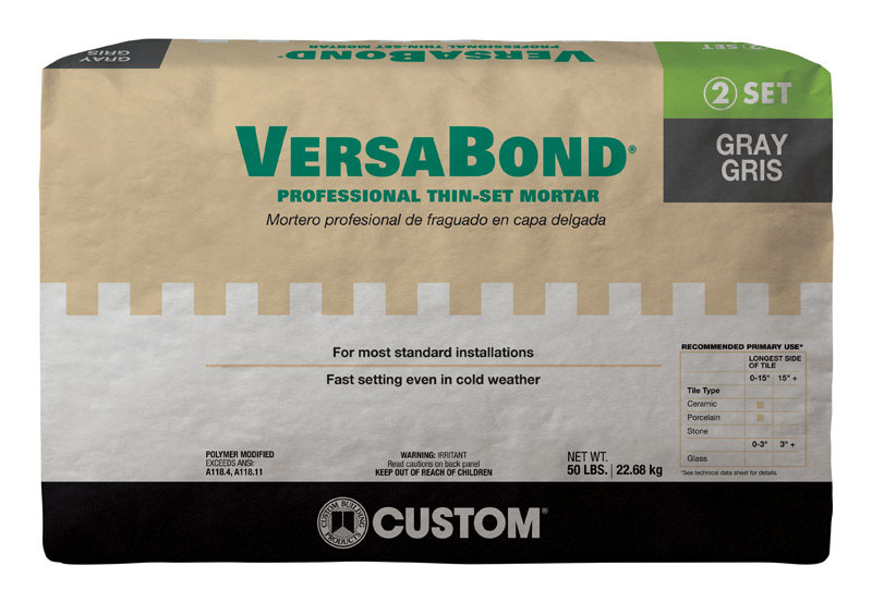 CUSTOM BUILDING PRODUCTS进口代理批发 定制建筑产品 VersaBond 灰色薄型砂浆 50 磅