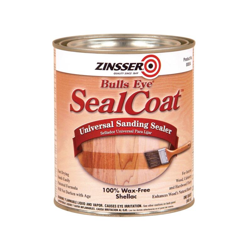 ZINSSER进口代理批发 Zinsser Bulls Eye SealCoat 平面/哑光透明油基通用打磨密封剂 1 夸脱